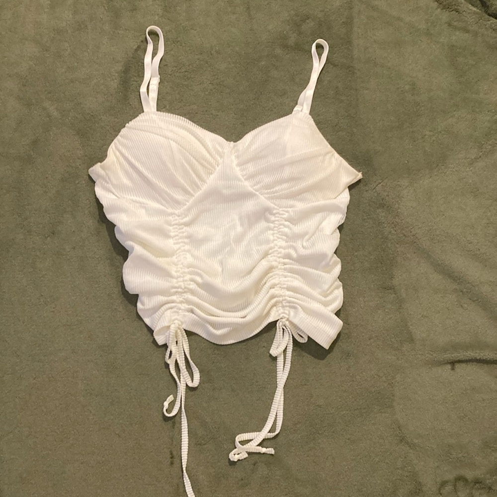 Elegant White Ruched Women's Top